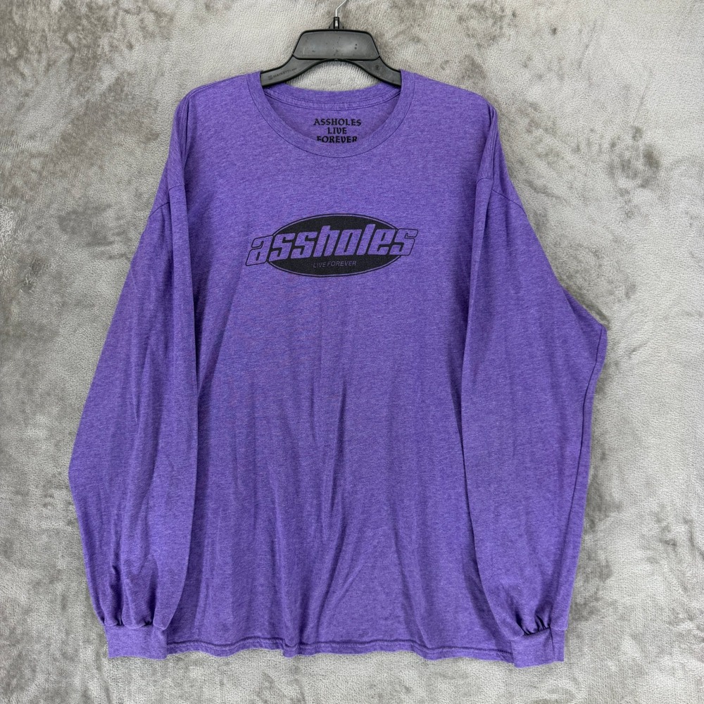 Assholes*s Live Forever Purple Graphic Long Sleeve T-Shirt XXXL Streetwear